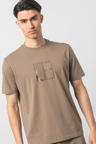 BOSS Тениска с овално деколте и лого Мъже