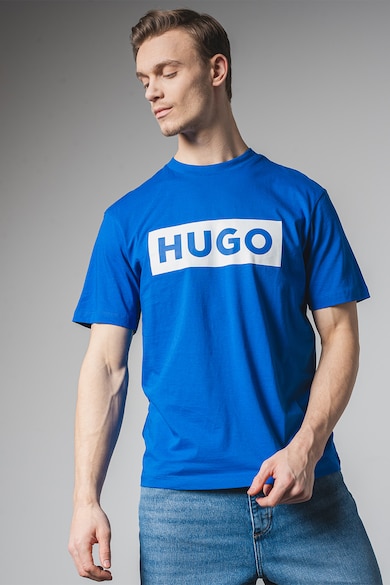 HUGO Tricou cu decolteu la baza gatului si imprimeu logo Nico Barbati