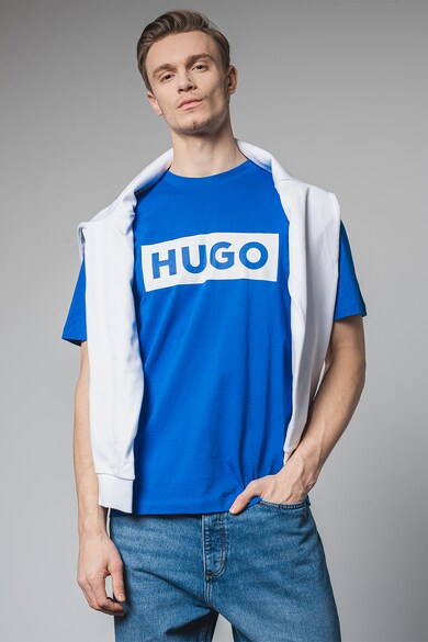 HUGO Tricou cu decolteu la baza gatului si imprimeu logo Nico Barbati