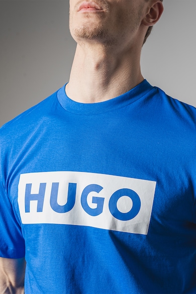 HUGO Тениска Nico с лого и овално деколте Мъже