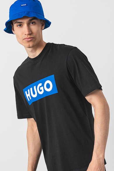 HUGO Nico kerek nyakú logómintás póló férfi