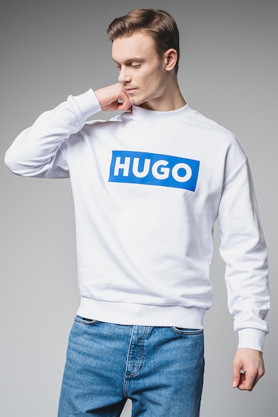 HUGO Kerek nyakú logós pulóver férfi