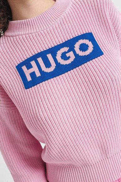 HUGO Рипсен пуовер с лого Жени
