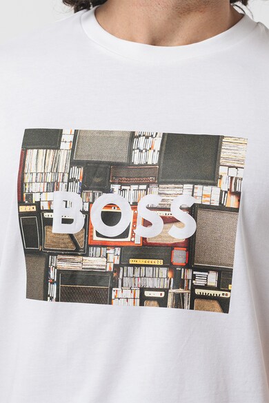 BOSS Памучна тениска с щампа Мъже
