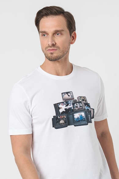 BOSS Памучна тениска с щампа Мъже
