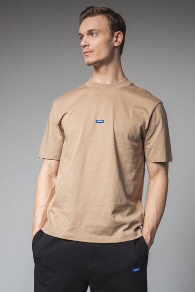 HUGO Памучна тениска с лого Мъже