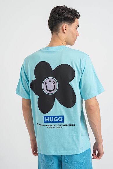 HUGO Памучна тениска Noretto с принт Мъже