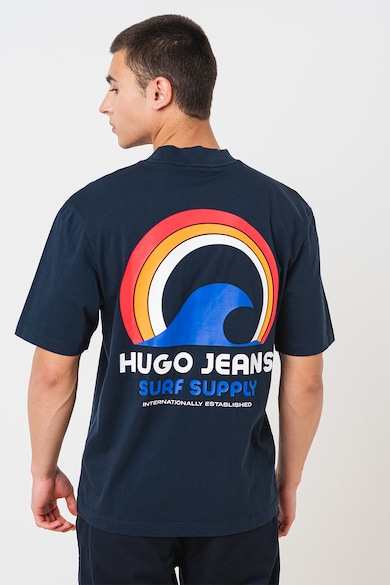 HUGO Тениска с овално деколте и щампа Мъже