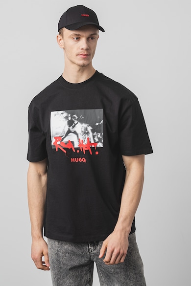 HUGO Тениска с фото щампа Мъже