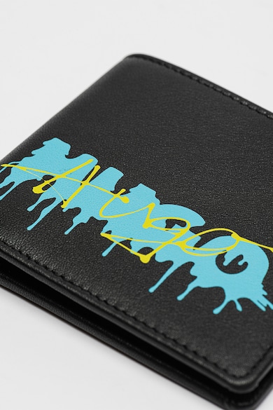 HUGO Кожен портфейл с прегъване и лого Мъже