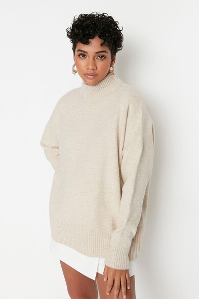 Trendyol Пуловер с рипсени краища Жени