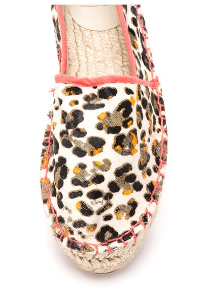 Colors of California Espadrile de piele cu animal print Femei