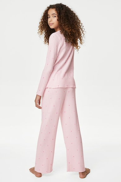 Marks & Spencer Szívecskés mintájú bordázott pizsama Lány