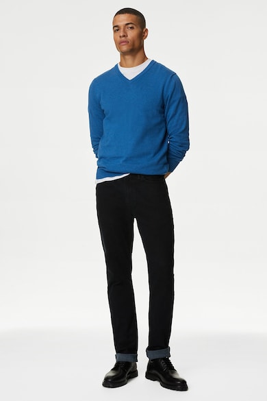 Marks & Spencer V-nyakú finomkötött pulóver férfi