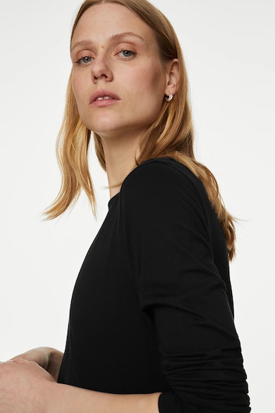 Marks & Spencer Памучна блуза с овално деколте Жени