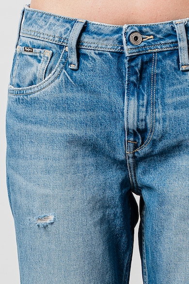 Pepe Jeans London Blugi cu talie joasa si detalii cu aspect deteriorat Femei