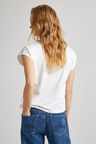 Pepe Jeans London Tricou de bumbac cu imprimeu logo discret Femei