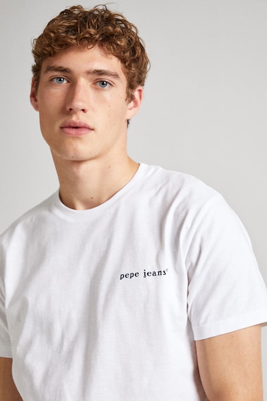 Pepe Jeans London Kerek nyakú pamutpóló mintával a hátoldalán férfi