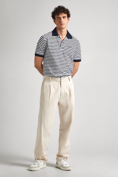 Pepe Jeans London Galléros szűk fazonú póló csíkos mintával férfi