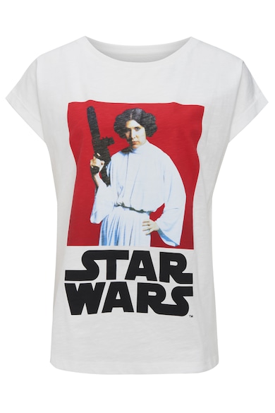 Recovered Tricou de bumbac cu decolteur rotund Star Wars Princess Leia 4031 Femei