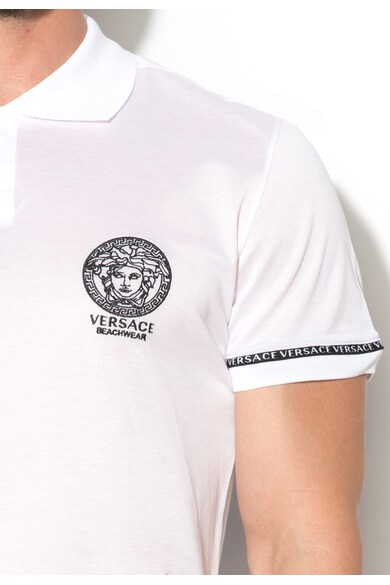 Versace Tricou polo alb pentru plaja Barbati