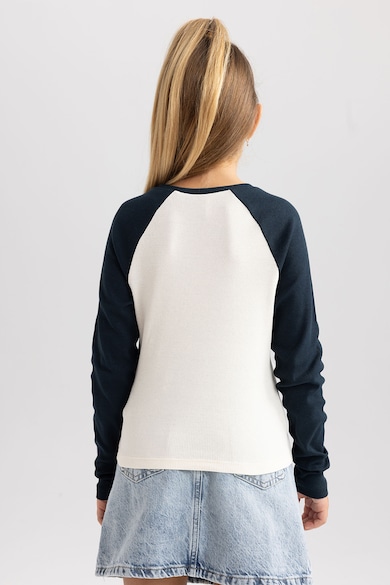 DeFacto Bluza cu imprimeu si maneci raglan Fete