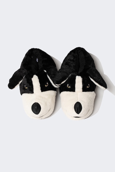 DeFacto Мъхести домашни пантофи с дизайн на куче Мъже