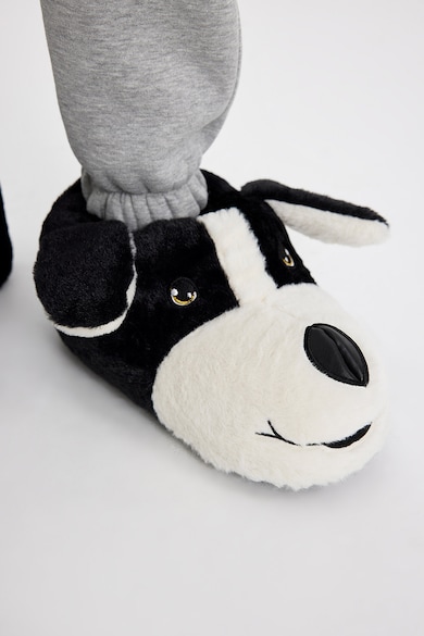 DeFacto Мъхести домашни пантофи с дизайн на куче Мъже