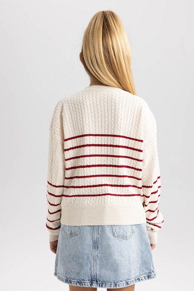 DeFacto Раиран пуловер с плетка осморка Момичета