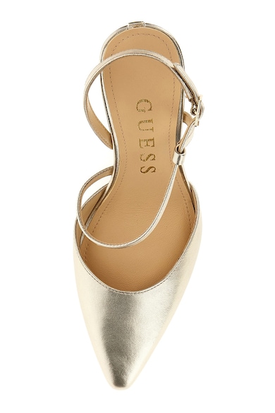 GUESS Pantofi slingback de piele cu aspect metalizat Femei