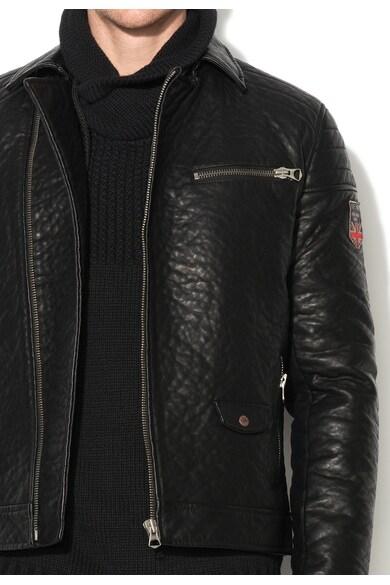 Pepe Jeans London Jacheta biker neagra Glandon Barbati