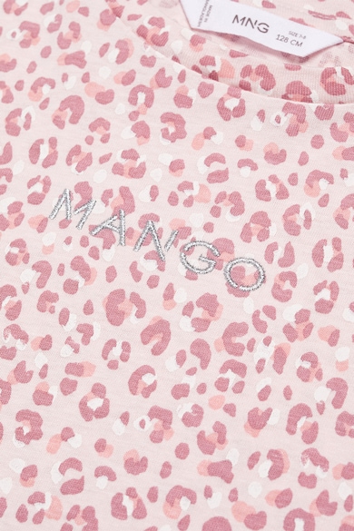 Mango Памучна тениска Mangofi с бродирано лого Момичета