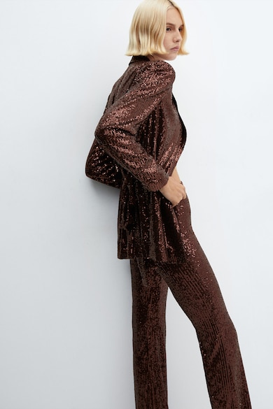 Mango Xlenjuel egyszínű flitteres nadrág női