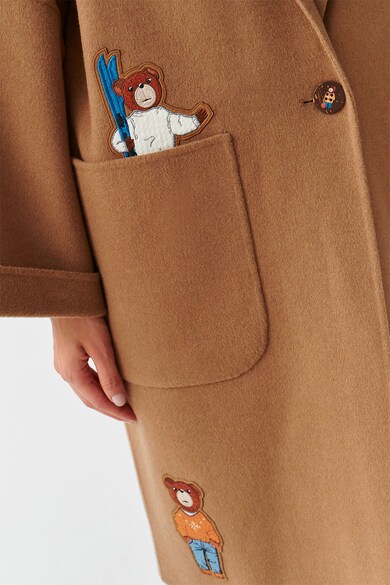 Tatuum Bő fazonú gyapjútartalmú kabát foltrátétekkel női
