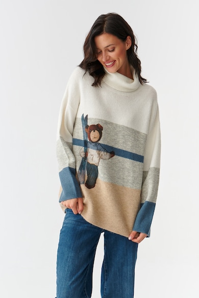 Tatuum Bő fazonú pulóver plüssmacis mintával női