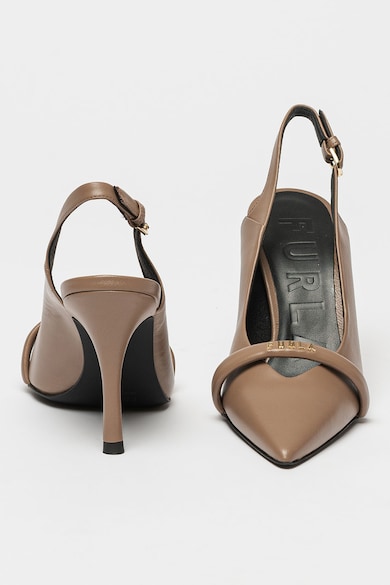 Furla Pantofi slingback de piele cu logo Core Femei