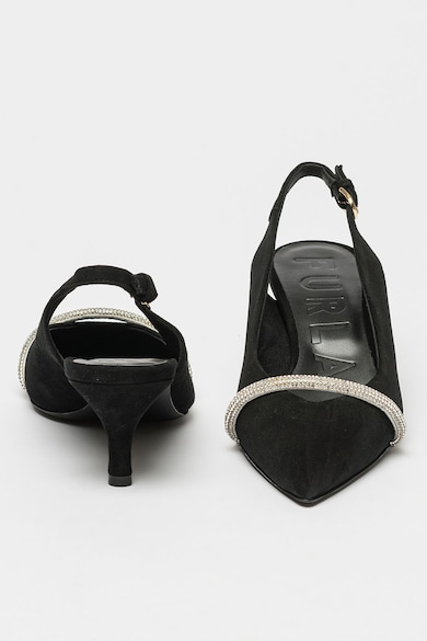 Furla Кожени обувки Core с отворена пета и каушка с декоративни камъни Жени