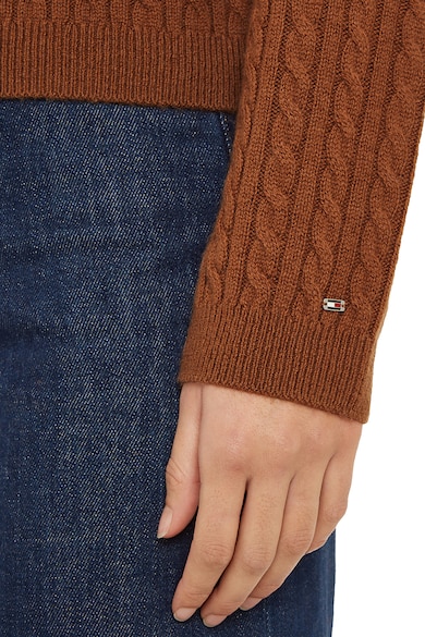 Tommy Hilfiger Вълнен плетен пуловер с шпиц Жени