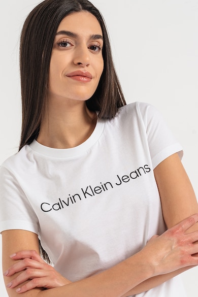 CALVIN KLEIN JEANS Szűk fazonú kerek nyakú póló női