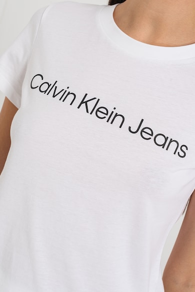 CALVIN KLEIN JEANS Szűk fazonú kerek nyakú póló női