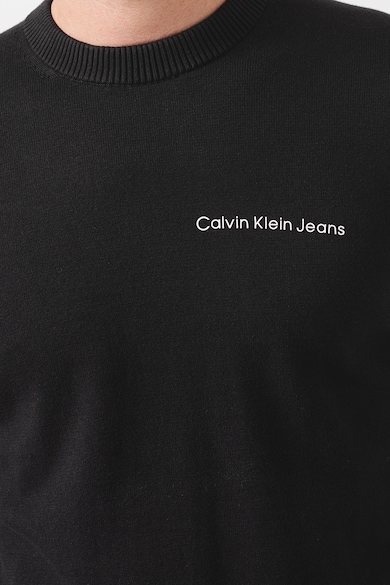 CALVIN KLEIN JEANS Фино плетен пуловер с овално деколте Мъже