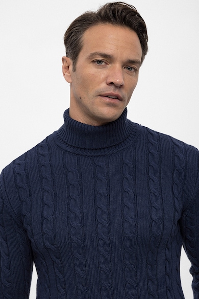Felix Hardy Пуловер с поло и плетка осморка Мъже