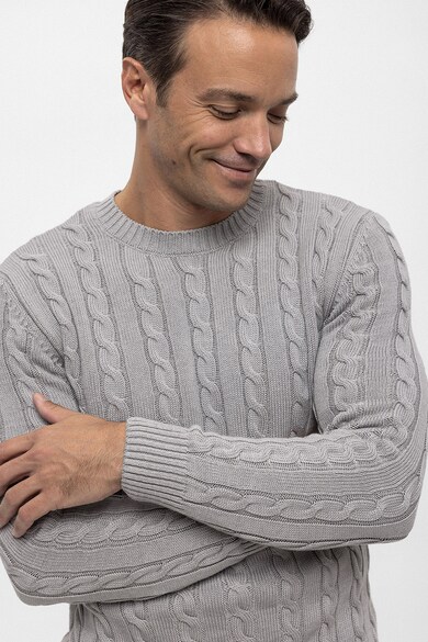 Felix Hardy Kerek nyakú csavart kötésmintás pulóver férfi