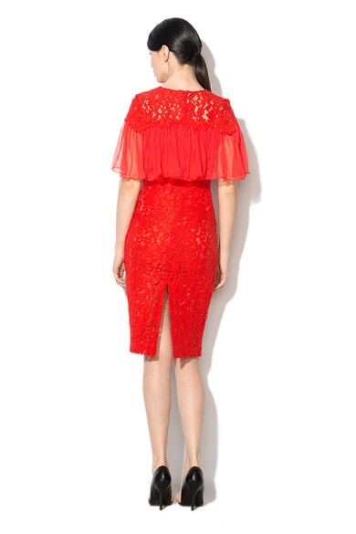 NISSA Дантелена рокля в червено с детайли от коприна Жени