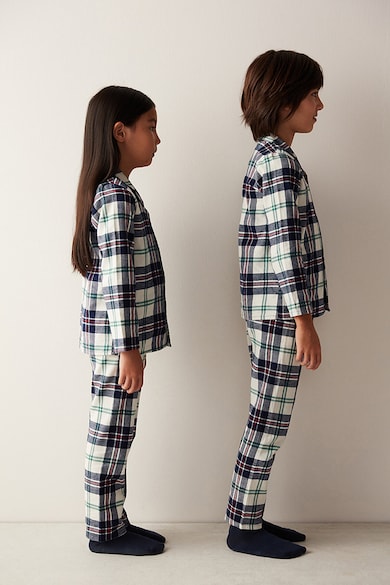 Penti Pijama lunga cu imprimeu in carouri Baieti