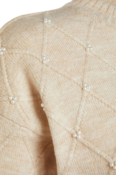 Trendyol Pulover lung cu aplicatii cu perle sintetice Femei