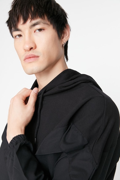 Trendyol Bő fazonú kapucnis pulóver rugalmas mandzsettákkal férfi