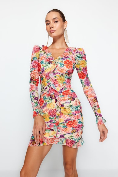 Trendyol Rochie bodycon cu model floral Femei