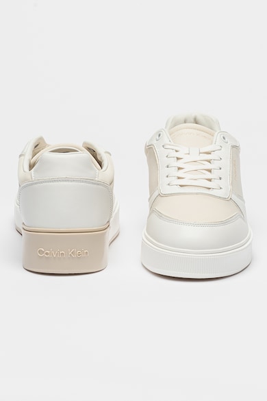 CALVIN KLEIN Bőrsneaker textilrészletekkel férfi