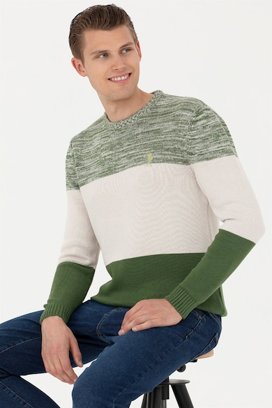 U.S. Polo Assn. Пуловер с овално деколте и лого Мъже